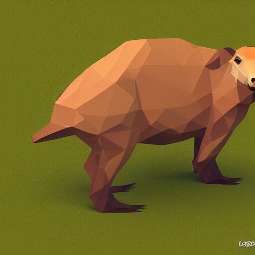 low polygon capybara