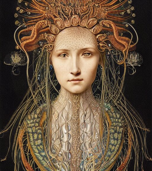 Lexica - Portrait of a beatiful young goddess with intricate jellyfish ...