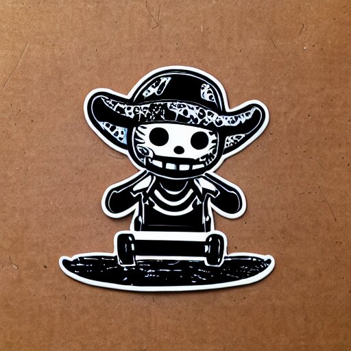 die cut sticker, tony chopper wearing a strawhat, splatter paint 