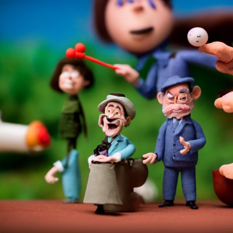 a silly cinematic film still of a claymation stop motion film starring bill murray, shallow depth of field, 8 0 mm, f 1. 8 