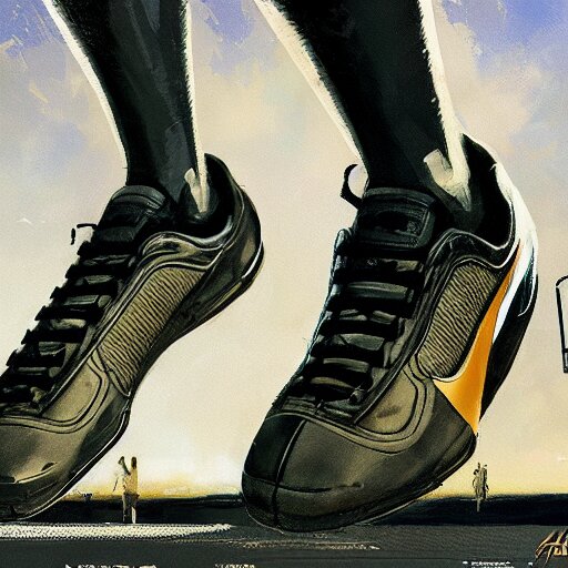 hitler advertises nike sneakers, hyperrealism, sharp focus, 4 k resolution, ultra detailed, style of ron cobb, adolf hiremy - hirschl, syd mead, ismail inceoglu, rene margitte 