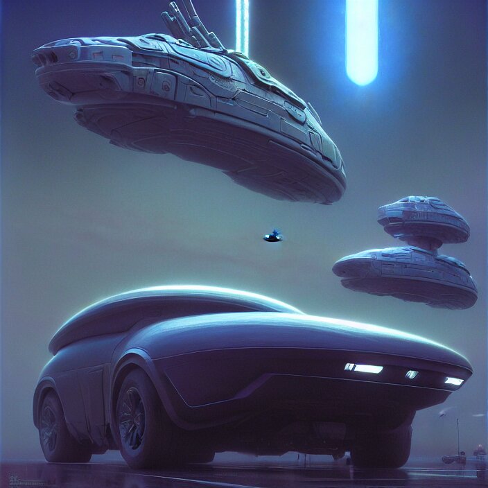 cinematic view of a vehicle from left, futuristic, robotic enhancements, desaturated, tim hildebrandt, wayne barlowe, bruce pennington, donato giancola, larry elmore, oil on canvas, masterpiece, trending on artstation, featured on pixiv, cinematic composition, dramatic, beautiful lighting, sharp, details, hyper - detailed, hd, hdr, 4 k, 8 k 