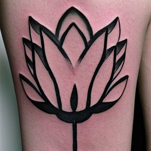 minimalistic lotus flower tattoo 