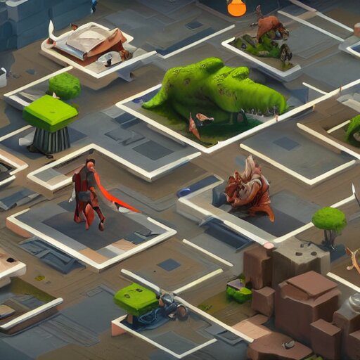 isometric game concept, jama jurabaev, tyler edlin, james paick, emmanuel shiru, victor mosquera, modular detailed, artstation, for aaa game, high quality 