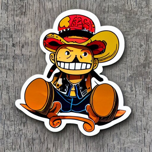 die cut sticker, tony chopper of one piece, splatter paint 