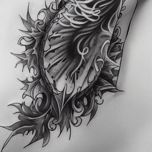 ghost tattoo design, hyper realstic, on arm, high detailed 