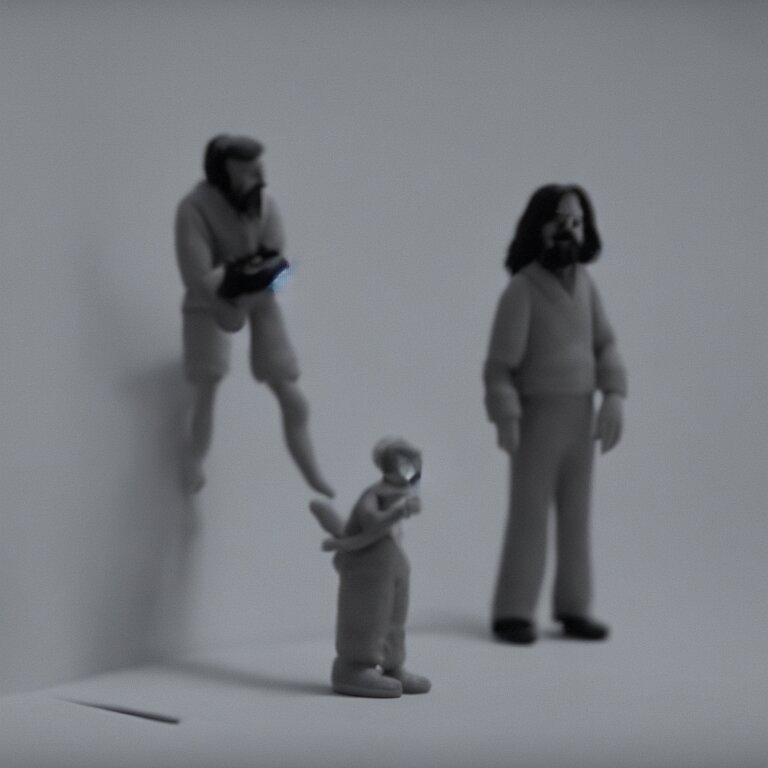 a cinematic film still of a claymation stop motion film the big lebowski, portrait, shallow depth of field, 8 0 mm, f 1. 8 