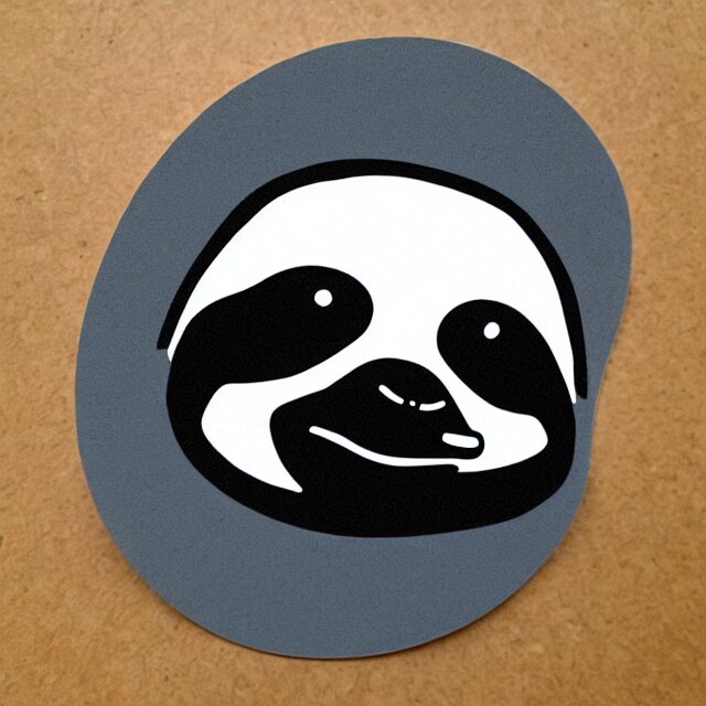 svg sticker art of a sloth 