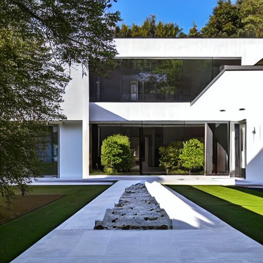 square modern mansion with a central courtyard