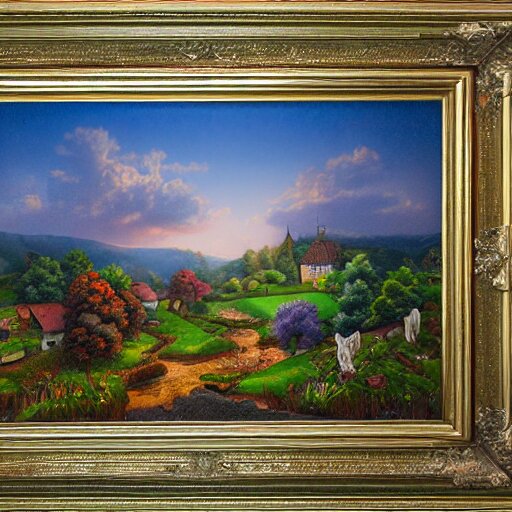 dreamscape little countryside landscape colored pencil, highly detailed, highly accurate, deep aesthetic, 8 k, highly ornate intricate details, cinematic lighting, rich colors, ray tracing, hyperrealistic, photorealistic, cinematic landscape, trending on artstation, 