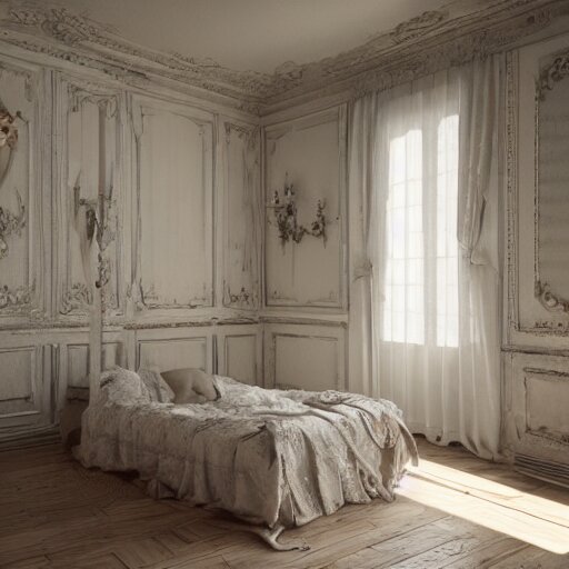 a detalied 3 d render of a shabby chic room, by valentin franke, ilya galinsky trending of artstation, photorealism, fashion photography 