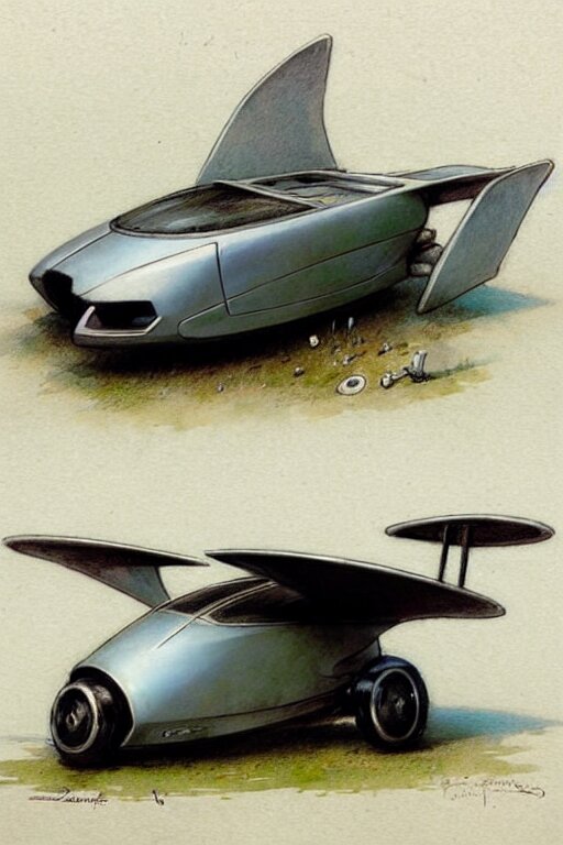 (((((2050s inventors flying car . muted colors.))))) by Jean-Baptiste Monge !!!!!!!!!!!!!!!!!!!!!!!!!!!