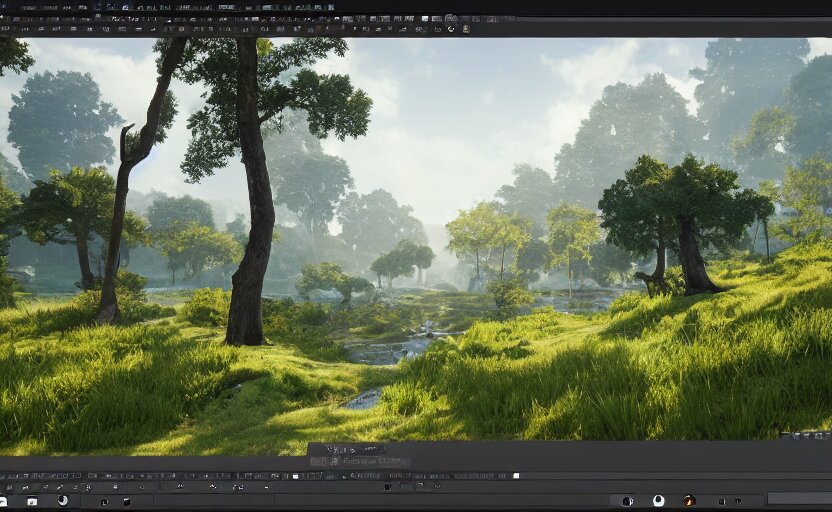 beautiful landscape, Unreal Engine 5, RTX, AAA Game, Detailed 3D Render, Cinema4D