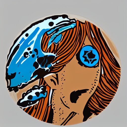 die cut sticker, nausicaa, splatter paint 