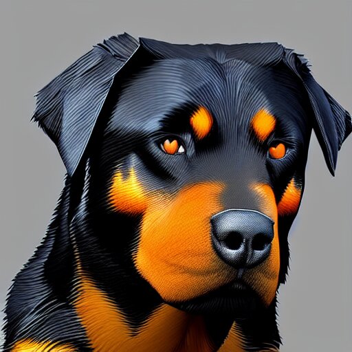 rottweiler 3 d low poly art 