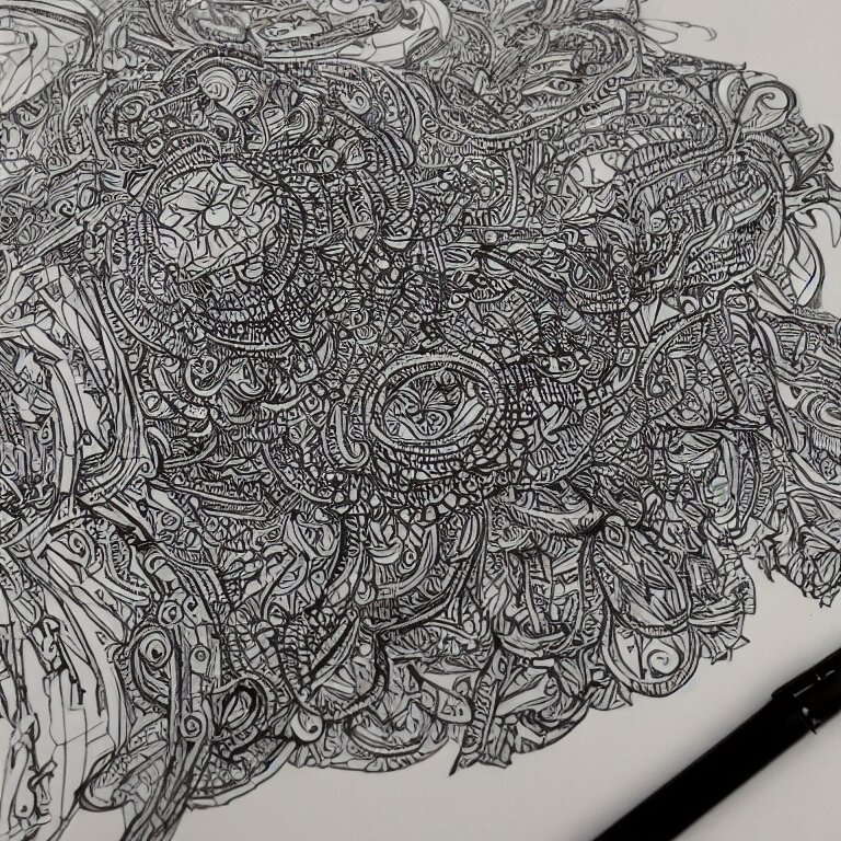 notebook doodle extremely intricate hyper detailed linework pen  