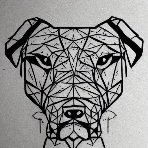 tattoo design, stencil, tattoo stencil, traditional, a world famous tattoo of a geometric dog