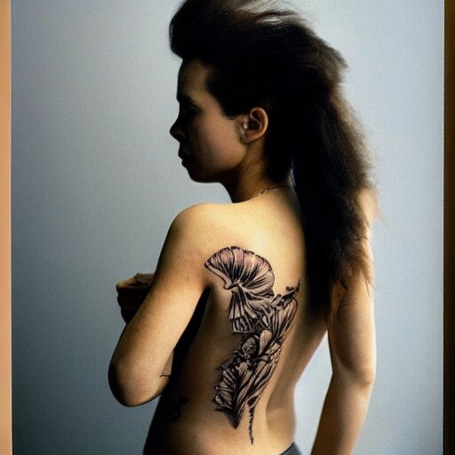 a back tattoo, good morning, by annie leibovitz and steve mccurry, natural light canon eos c 3 0 0, ƒ 1. 8, 3 5 mm, 8 k, medium - format print 