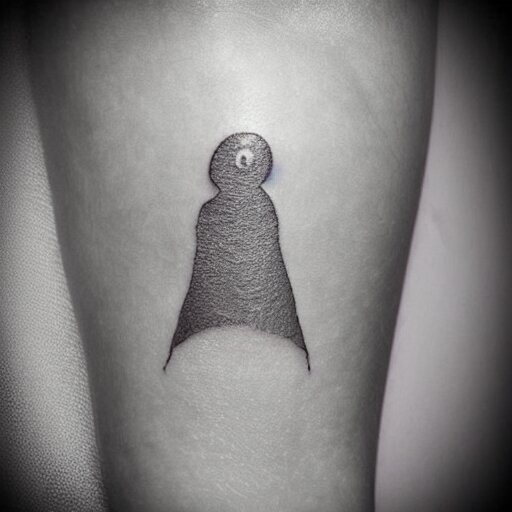 A ghost tattoo, minimalistic, simplistic,