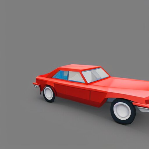 a 3d low poly game object of a retro car