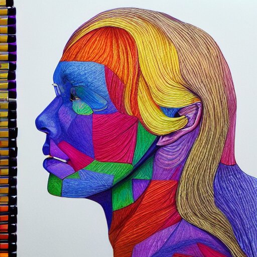  Colored pencil art on paper, Psychosis, highly detailed, artstation, MasterPiece, Award-Winning, Caran d'Ache Luminance