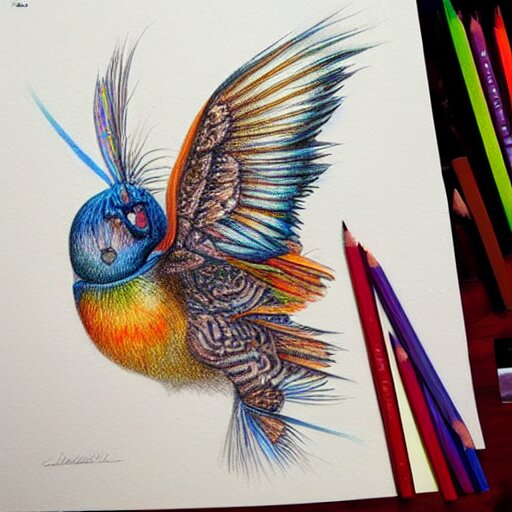  Colored pencil art on paper, highly detailed, artstation, Caran d'Ache Luminance