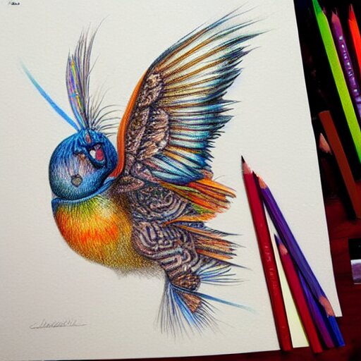 Colored pencil art on paper, highly detailed, artstation, Prism