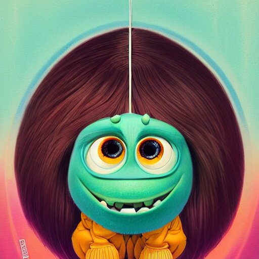 monster inc portrait, Pixar style, by Tristan Eaton Stanley Artgerm and Tom Bagshaw.