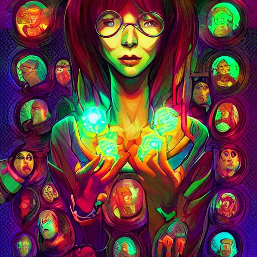 skill magic geek inside matrix deepdream radiating a glowing aura stuff loot legends stylized digital illustration video game icon artstation lois van baarle, ilya kuvshinov, rossdraws, 