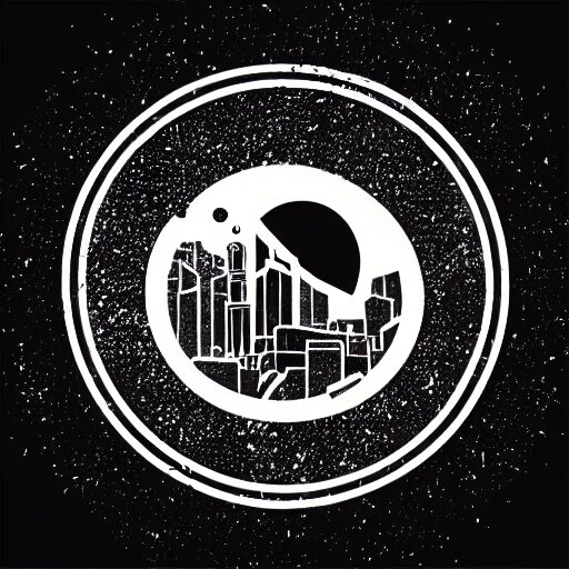 tattoo png logo of black hole rising above city, city destroyed by shockwave, black hole with accretion disс, digital art, vector logo, sticker, black and white, art by stefan koidl, brock hofer, marc simonetti 