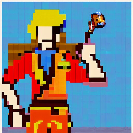 pixel art 8 bit guybrush threepwood, trending on artstation 