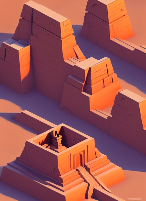 a low poly isometric render of sphinx in the style of monument valley, intricate, elegant, smooth shading, soft lighting, illustration, simple, solid shapes, by magali villeneuve, jeremy lipkin and michael garmash, rob rey and kentaro miura style, octane render 