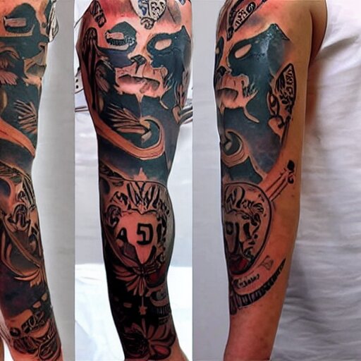 tattoo design, stencil, award winning art, tattoo sleeve 