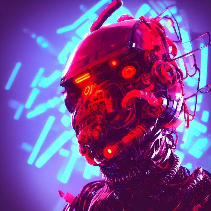 cyber punk, oni mask, 3 d render beeple, portrait, japanese neon red kanji, male anime character, unreal engine render, intricate abstract, sparking hornwort, broken robot, intricate artwork, beeple, octane render, epcot, shadows of colossus, glitch art, glitchcore, organic, forest druid, hellscape, futurescape, trending on artstation, greg rutkowski very coherent symmetrical artwork. cinematic, key art, hyper realism, high detail, octane render, 8 k, iridescent accents, albedo from overlord, the library of gems, intricate abstract. intricate artwork, by tooth wu, wlop, beeple, dan mumford. concept art, octane render, trending on artstation, greg rutkowski very coherent symmetrical artwork. cinematic, key art, hyper realism, high detail, octane render, 8 k, iridescent accents 