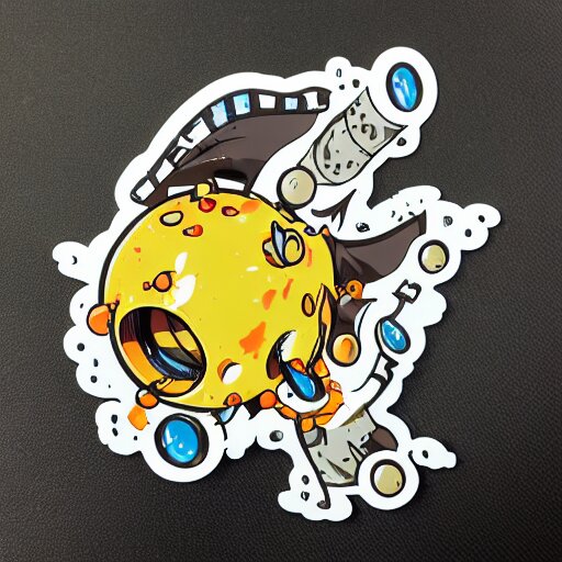 die cut sticker, gomu gomu no gatling, splatter paint 