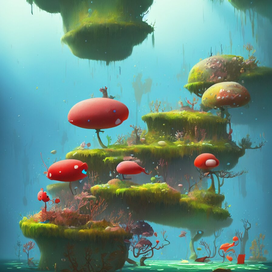 Goro Fujita illustrating Underwater forest, aquatic life, full of color, art by Goro Fujita, sharp focus, highly detailed, ArtStation