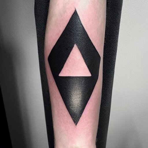 simple inner bicep tattoo of intersecting triangle, Stable Diffusion