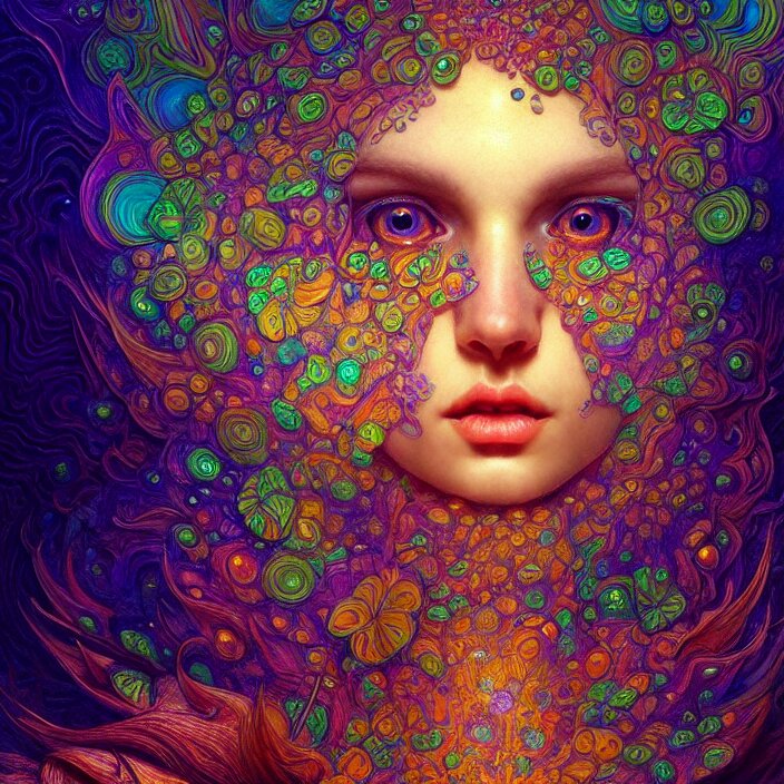 extremely psychedelic macro, dof, lsd, microscopic, diffuse lighting, fantasy, intricate, elegant, highly detailed, organic, photorealistic, digital painting, artstation, illustration, concept art, smooth, sharp focus, art by john collier and albert aublet and krenz cushart and artem demura and mucha 