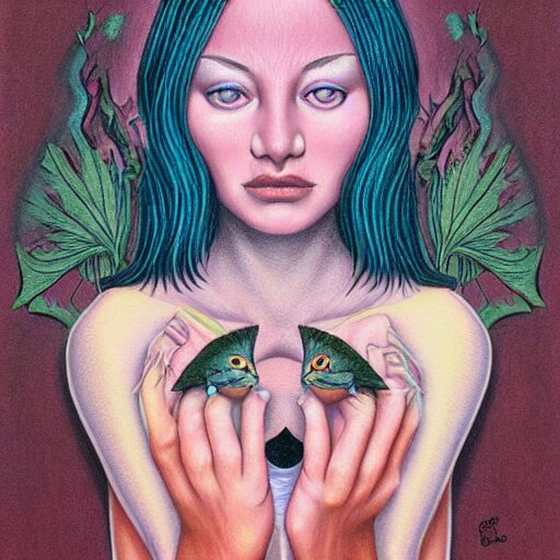 colored pencil art on paper, pretty witch, by casey weldon, highly detailed, artstation, masterpiece, award - winning, caran d'ache luminance 