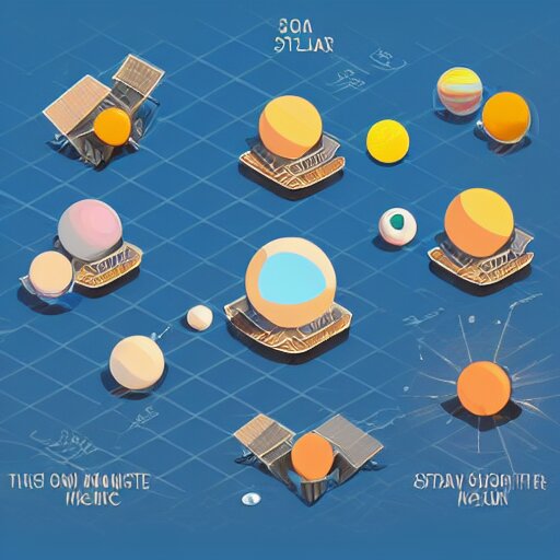 cute isometric solar system 