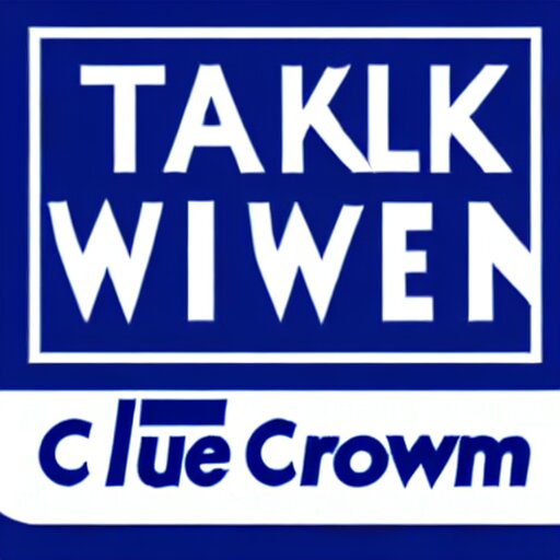 talk show with blue crown logo