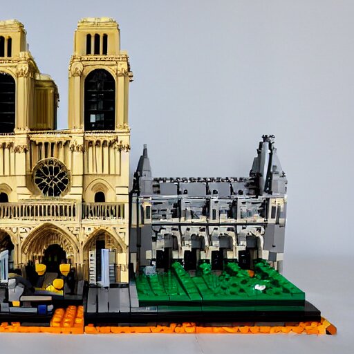 notre dame de paris in lego blocks - Arthub.ai