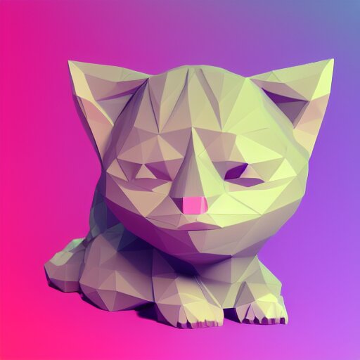 low - poly kitten, 3 d render, blender, unity, octave, 4 k, isometric view, white background, beautiful render, pastel colours, breath of the wild art style 