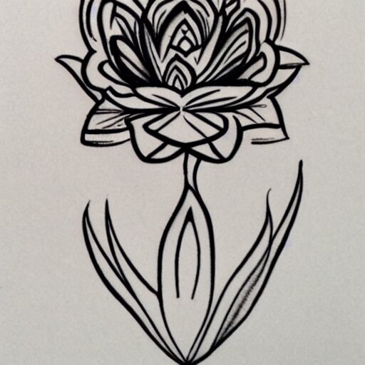 minimalistic lotus flower tattoo 