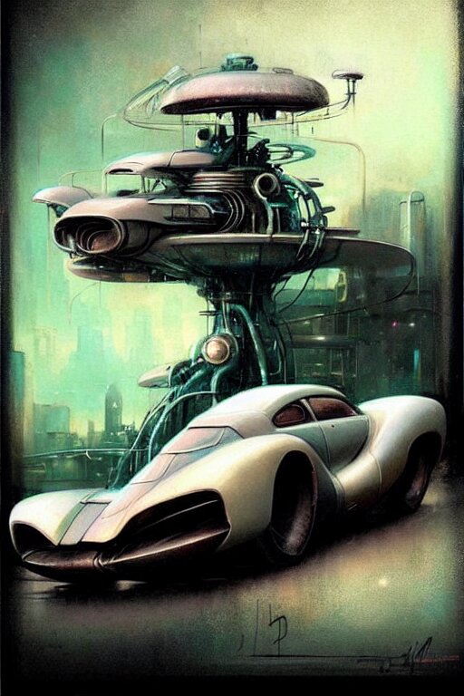 ( ( ( ( ( 1 9 5 0 retro future cyberpunk car. muted colors. ) ) ) ) ) by jean - baptiste monge!!!!!!!!!!!!!!!!!!!!!!!!!!!!!! 