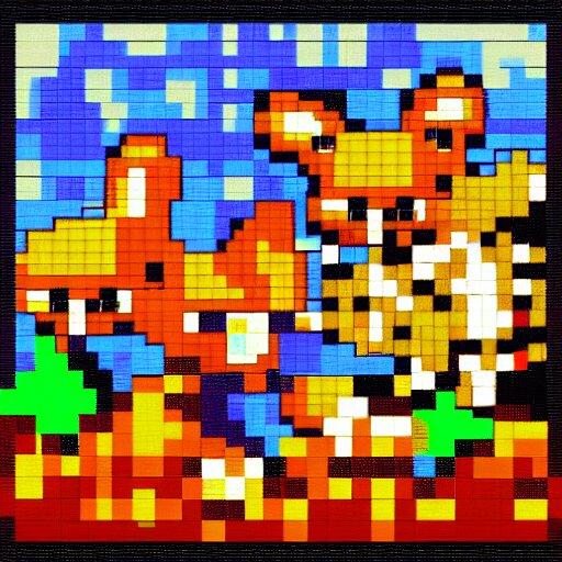 thunder bunnies, pixel art