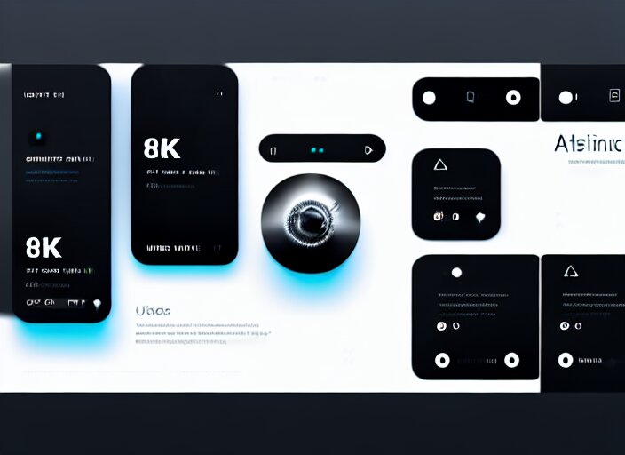 a futuristic interface ui hud, 8 k, horizontal, sleek black and white 