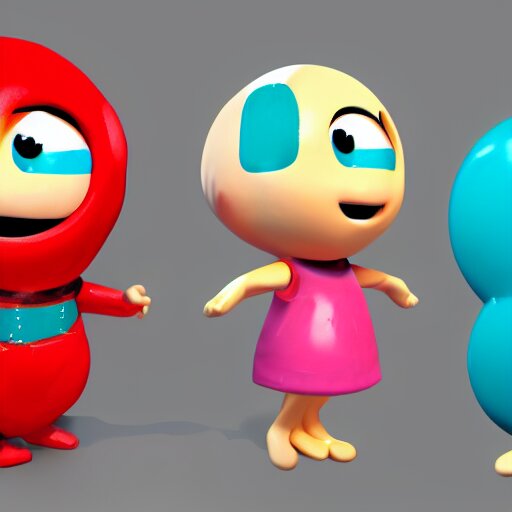 christina hendricks as gumball characters, 3 d render, blender, 