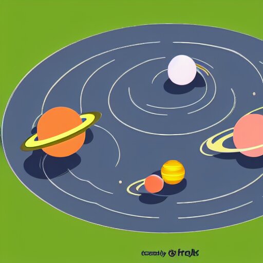 cute isometric solar system 