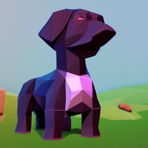 a low poly dog, isometric view, unity game asset, video game